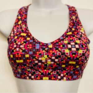 Victoria's Secret Sports Bra Geometric Caged‎ Back Removable Padding Wireless XS